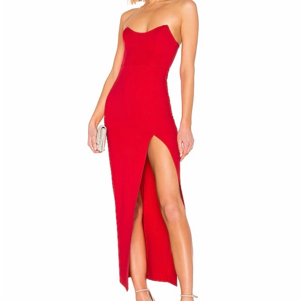 SuperDown Sexy Ryleigh Strapless Maxi Dress in Red Brand New, Never worn